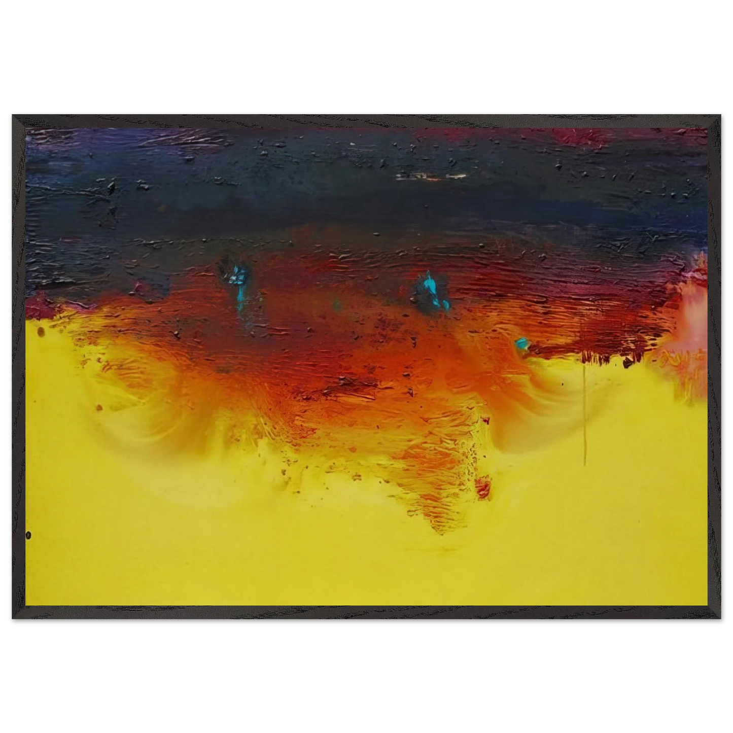 Adirondacks - 1992 - Helen Frankenthaler 70x100 cm / 28x40 inches Framed Art Print – Black Wooden Frame