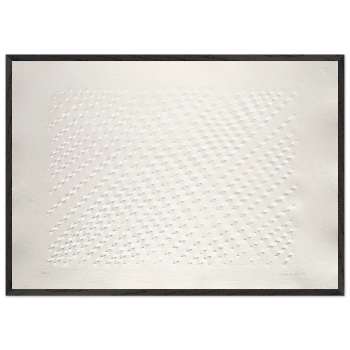 Untitled Hommage a Santomaso - Spatialism - Enrico Castellani 70x100 cm / 28x40 inches Framed Art Print – Black Wooden Frame