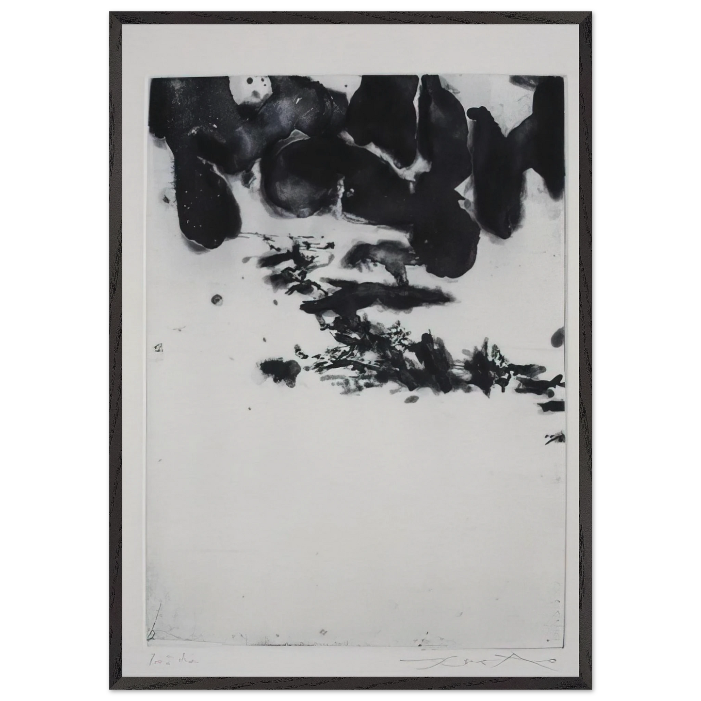 GENESIS 1982 - Zao Wou-Ki 70x100 cm / 28x40 inches Framed Art Print – Black Wooden Frame