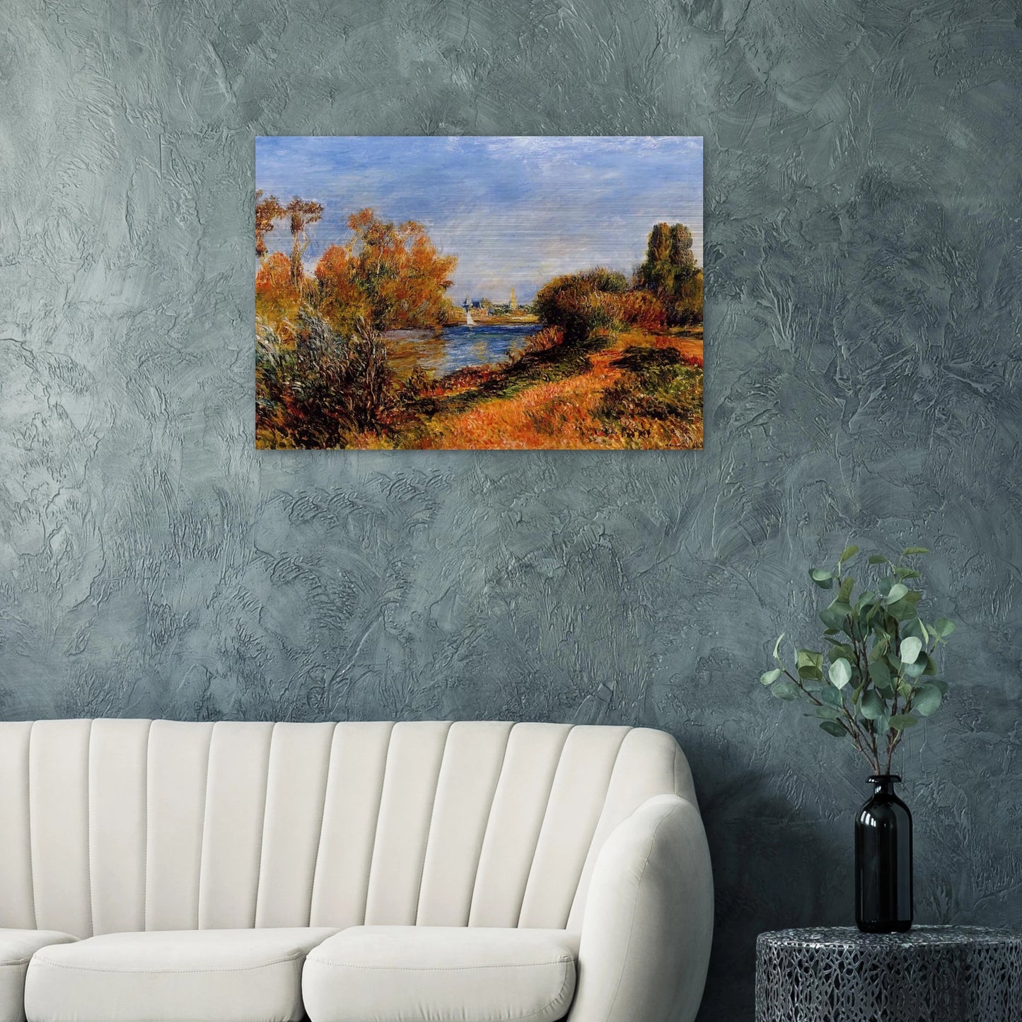 The Seine at Argenteuil - Pierre-Auguste Renoir Brushed Aluminum Print - 70x100 cm / 28x40 inches | Pierre-Auguste Renoir Aluminum Print | Pierre-Auguste Renoir Prints