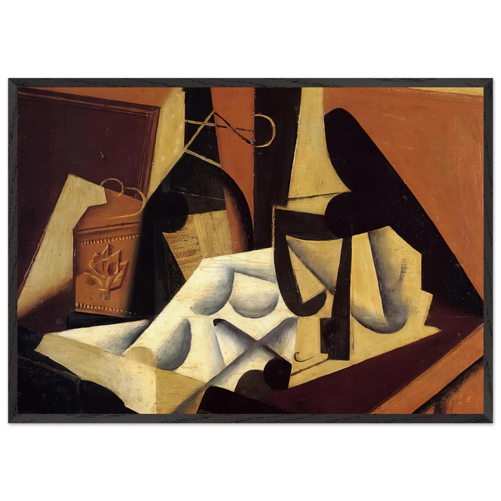 STILL LIFE WITH WHITE TABLECLOTH 1916 - Juan Gris 70x100 cm / 28x40 inches Framed Art Print – Black Wooden Frame
