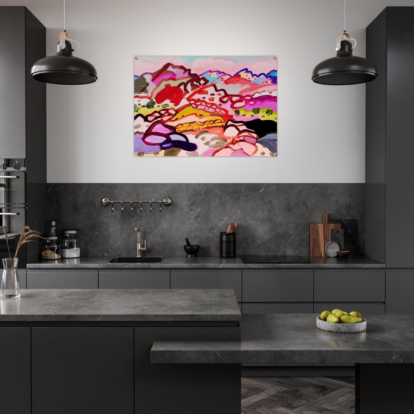 Paysage en Castille - 1973 - Charles Lapicque Acrylic Print - 70x100 cm / 28x40″ inches