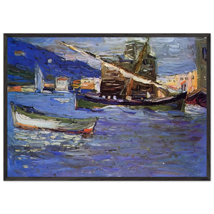 RAPALLO GRAUER DAY 1905 - Wassily Kandinsky 70x100 cm / 28x40 inches Framed Art Print – Black Wooden Frame