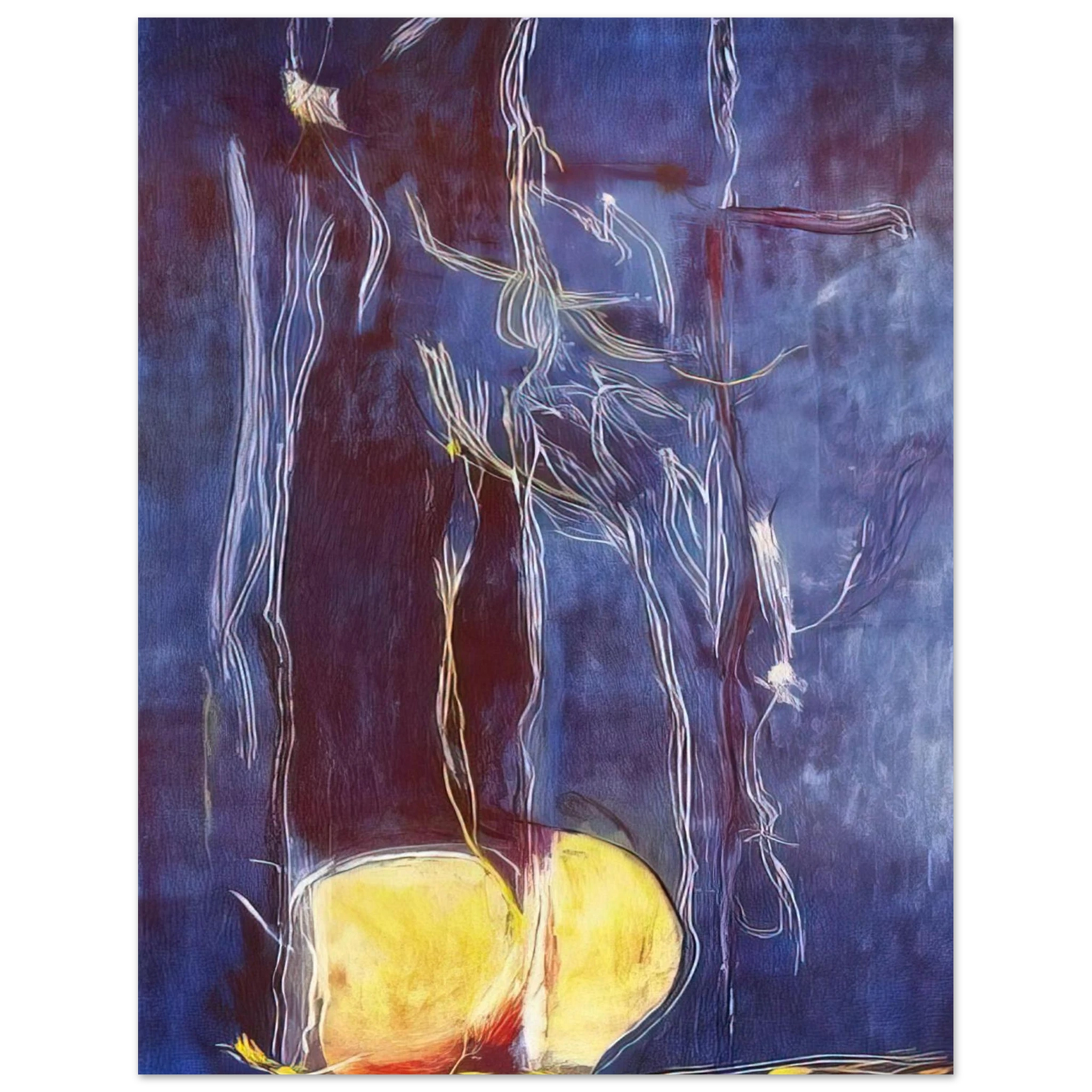 Helen Frankenthaler - All About Blue - 1994 Wall art - 30x40 cm / 12x16 inches - Premium Wooden Framed Poster With Fine Art Paper - Black frame