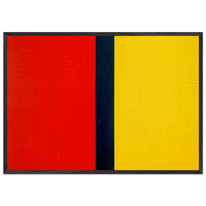 Whos Afraid of Red Yellow and Blue IV - Barnett Newman 70x100 cm / 28x40 inches Framed Art Print – Black Wooden Frame