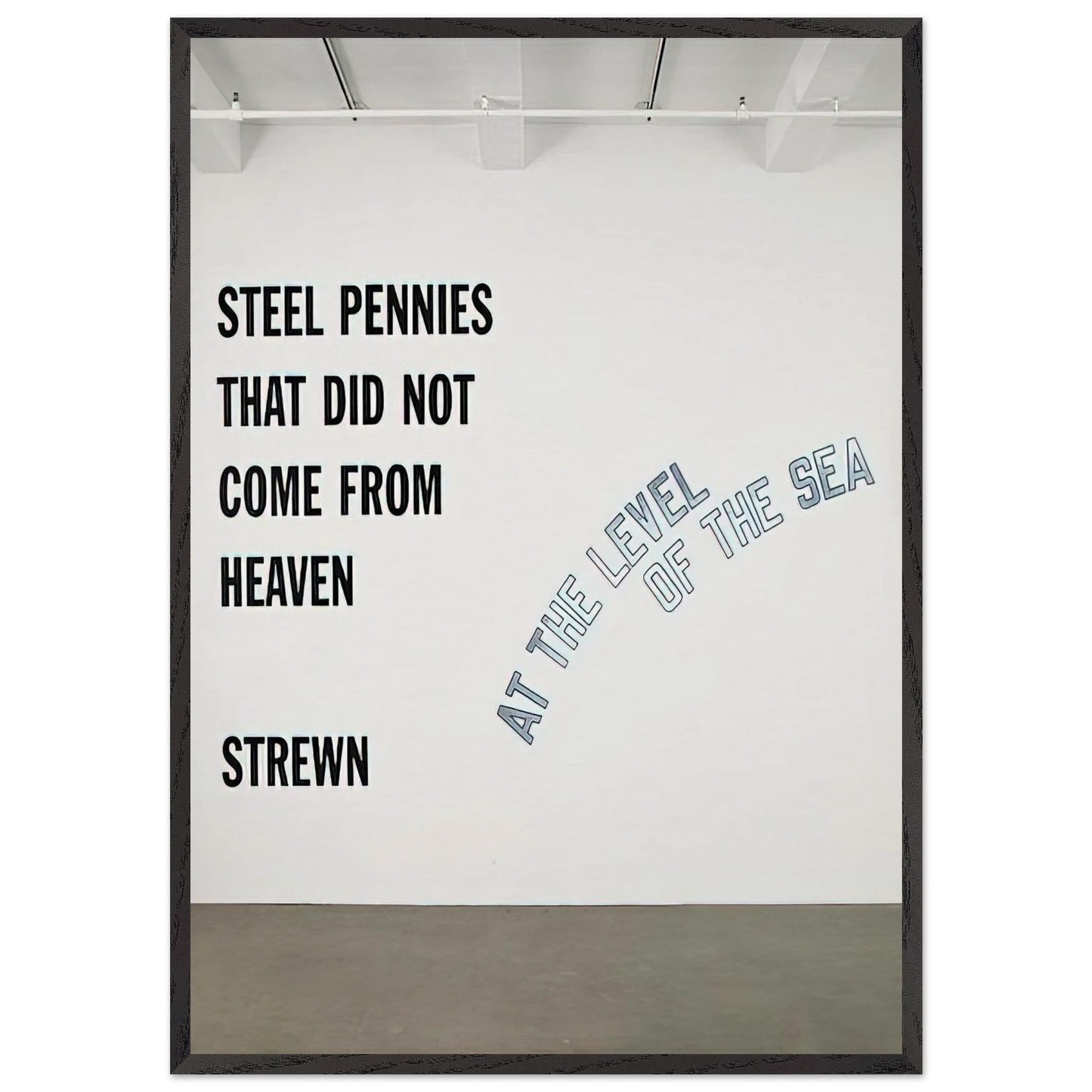 Steel Pennies That - 2008 - Lawrence Weiner Framed Art Print – Black Wooden Frame - Default Title - -Framed Art Print
