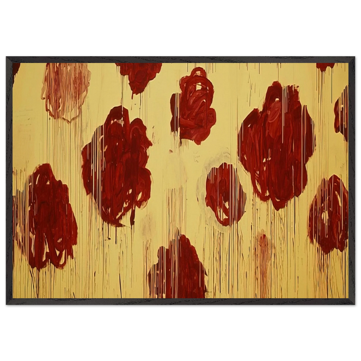 Untitled Blooming A Scattering of Blossoms Other Things - Cy Twombly 70x100 cm / 28x40 inches Framed Art Print – Black Wooden Frame