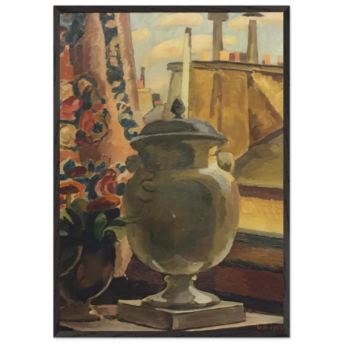 STILL LIFE AT A WINDOW 1922 - Vanessa Bell Framed Art Print – Black Wooden Frame - Default Title - -Framed Art Print