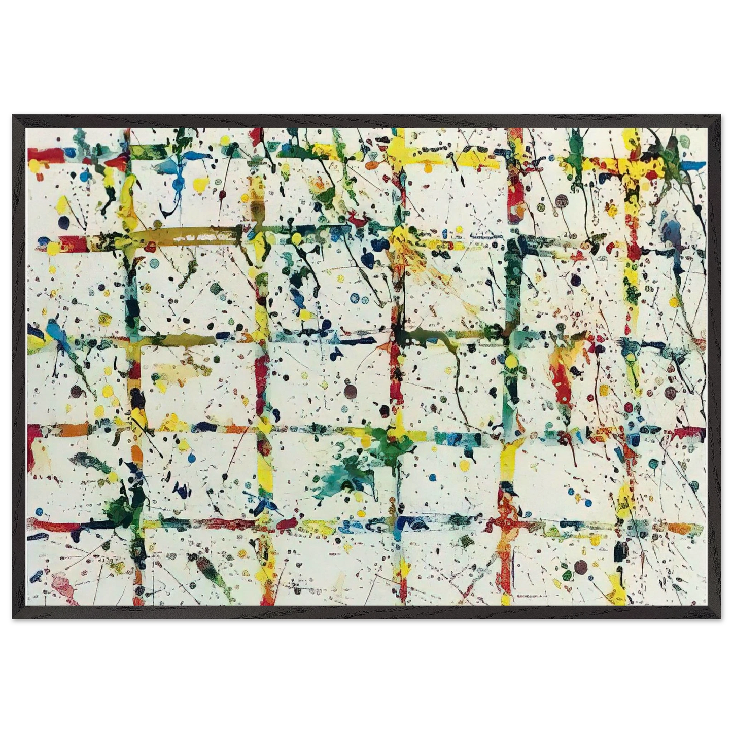 Limb SF78-095 - Sam Francis 70x100 cm / 28x40 inches Framed Art Print – Black Wooden Frame