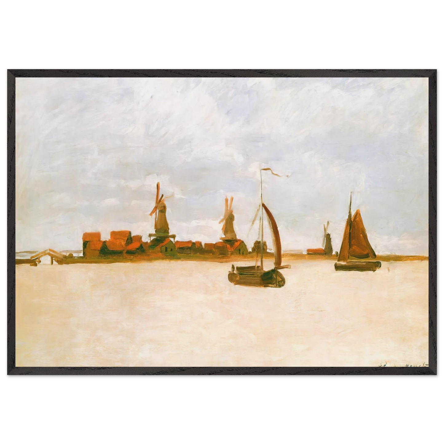 The Voorzaan - claude monet Framed Art Print – Black Wooden Frame - Default Title - -Framed Art Print