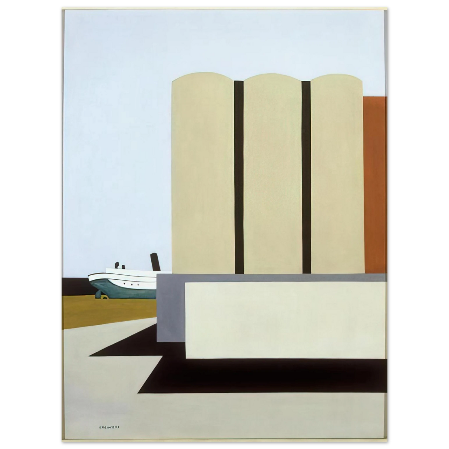 Ralston Crawford - Boat and Grain Elevators No. 2 - 1942 Fine Art Poster - Default Title