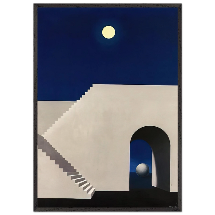 ARCHITECTURE AU CLAIR DE LUNE 1956 - Rene Magritte 70x100 cm / 28x40 inches Framed Art Print – Black Wooden Frame