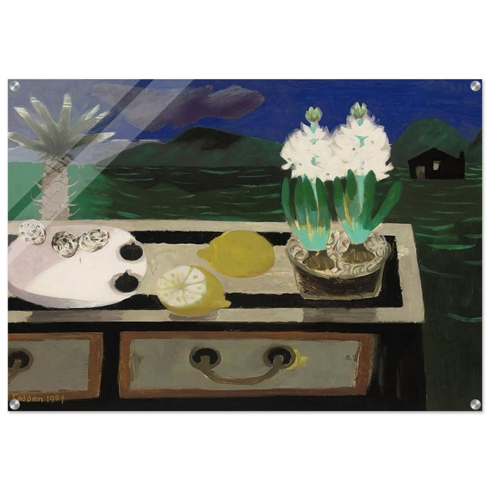 The White Hyacinth - 1984 - Mary Fedden Acrylic Print - 70x100 cm / 28x40″ inches