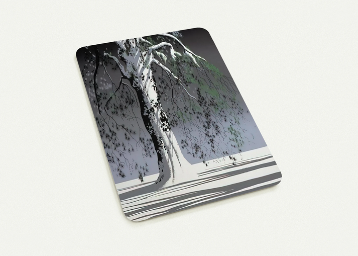 Fir Tree In Snow By Eyvind Earle Pack of 10 Post Cards | Eyvind Earle Post Cards | A6 (10.5 x 14.8 cm) - 4.1 x 5.8 inches