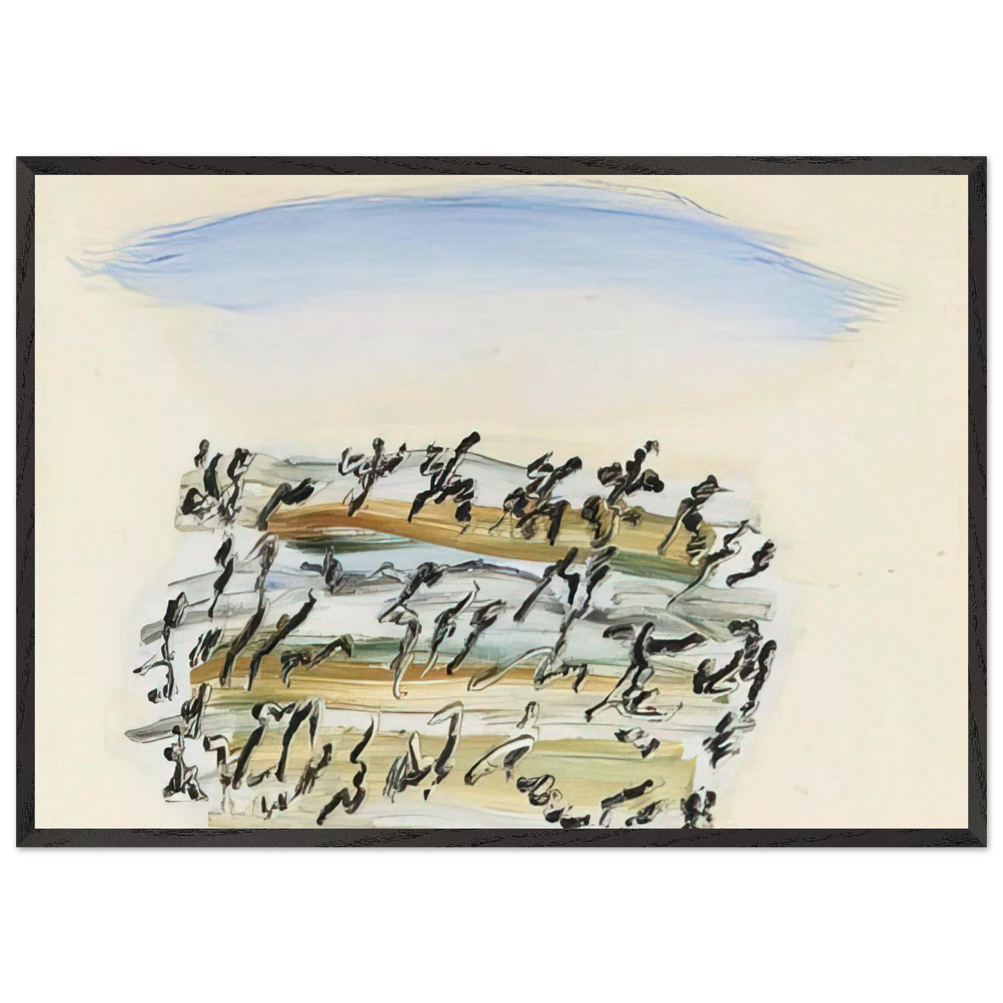 UNTITLED 4 N3 - Henri Michaux 70x100 cm / 28x40 inches Framed Art Print – Black Wooden Frame