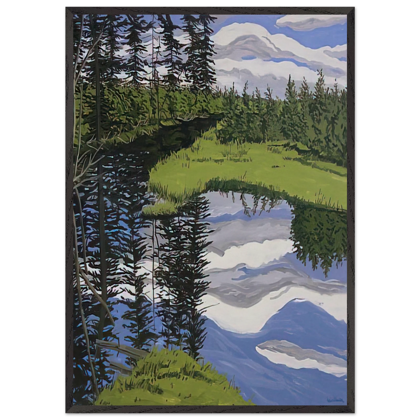 Illusory Flowage - 1996 - Neil Welliver 70x100 cm / 28x40 inches Framed Art Print – Black Wooden Frame