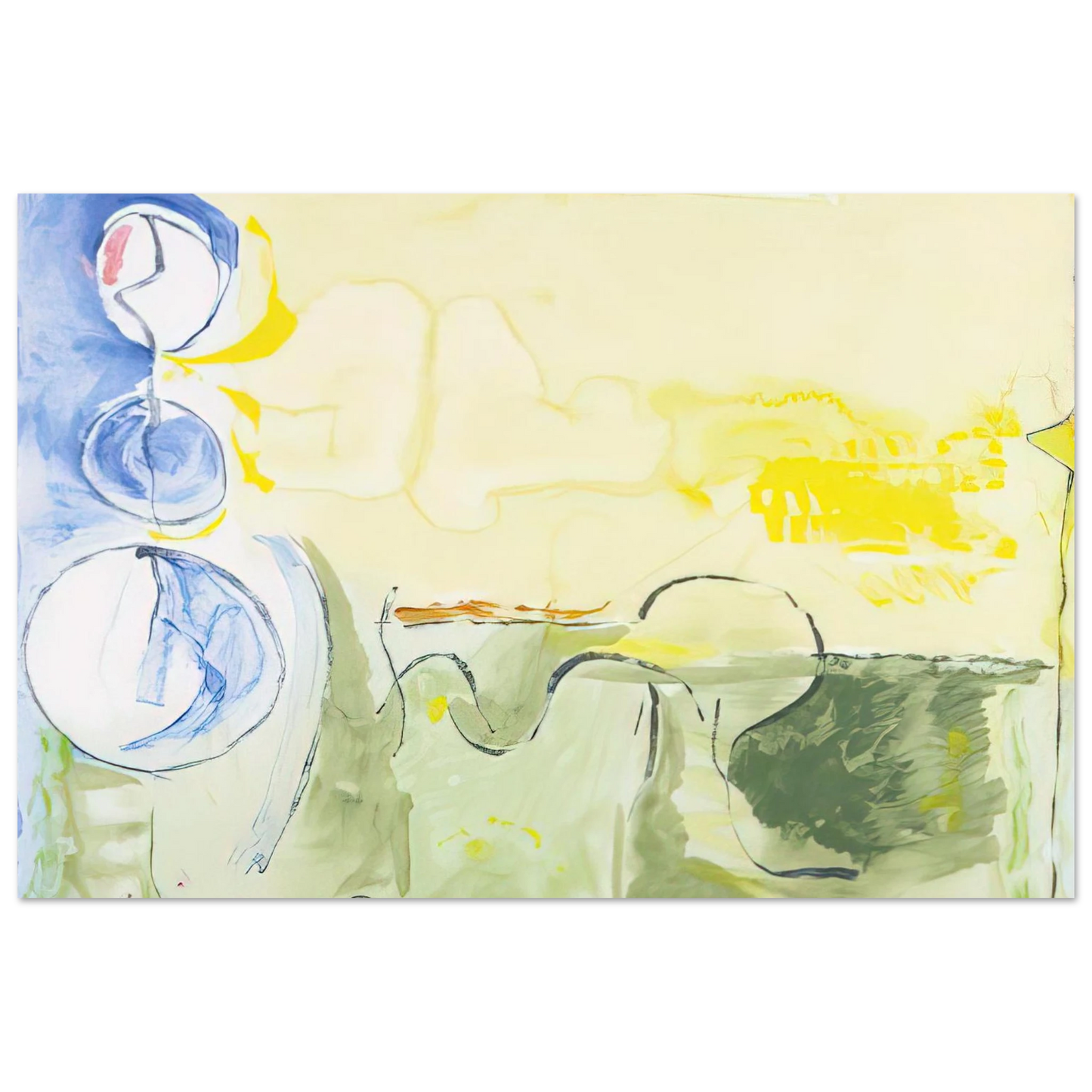Helen Frankenthaler - Flotilla - 2006 Wall art - 40x40 cm / 16x16 inches - Premium Wooden Framed Poster With Fine Art Paper - Wood frame