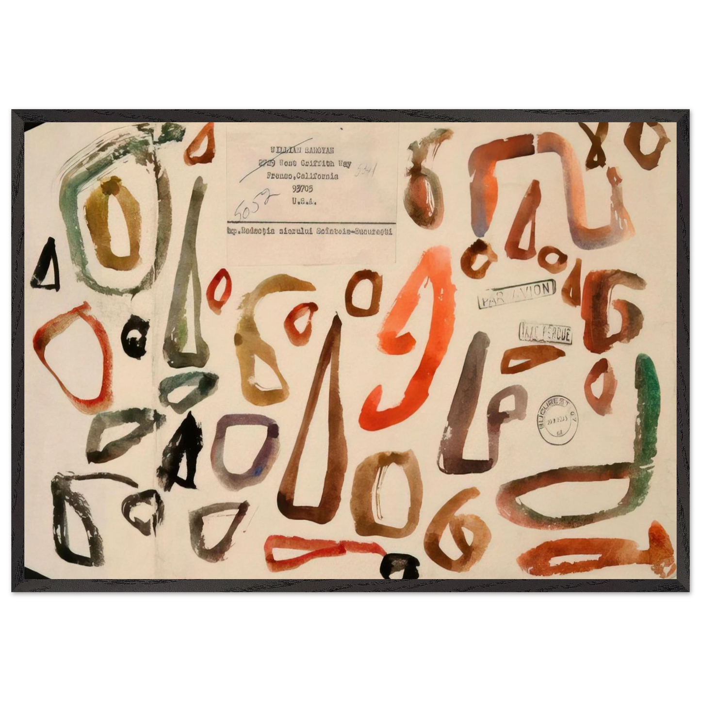 1 October 3 1972 - 1972 - William Saroyan 70x100 cm / 28x40 inches Framed Art Print – Black Wooden Frame