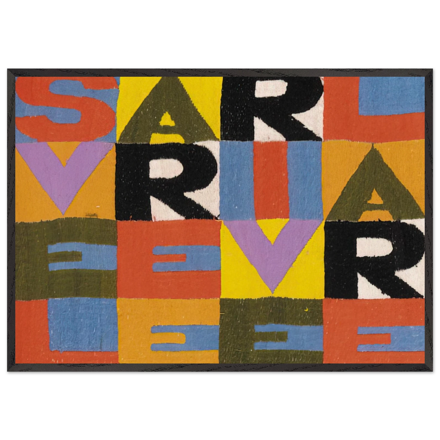 SVELARE E RIVELARE - Alighiero Boetti Framed Art Print – Black Wooden Frame - Default Title - -Framed Art Print