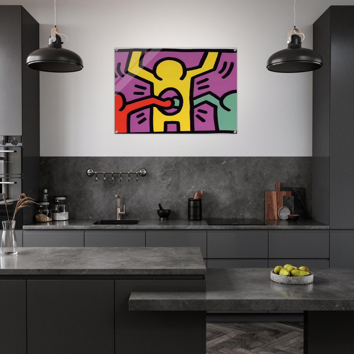 POP SHOP 1 1987 - Keith Haring Acrylic Print - 70x100 cm / 28x40″ inches