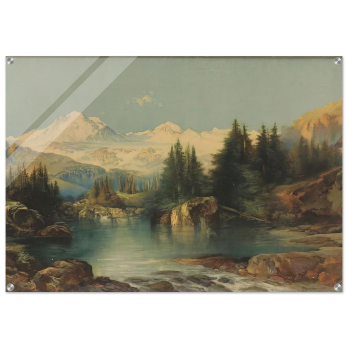 View of the Rocky Mountains - Thomas Moran Acrylic Print - 70x100 cm / 28x40″ inches