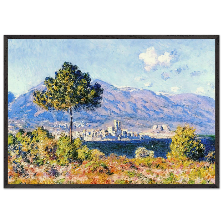 View of Antibes from the Plateau Notre-Dame - claude monet 70x100 cm / 28x40 inches Framed Art Print – Black Wooden Frame