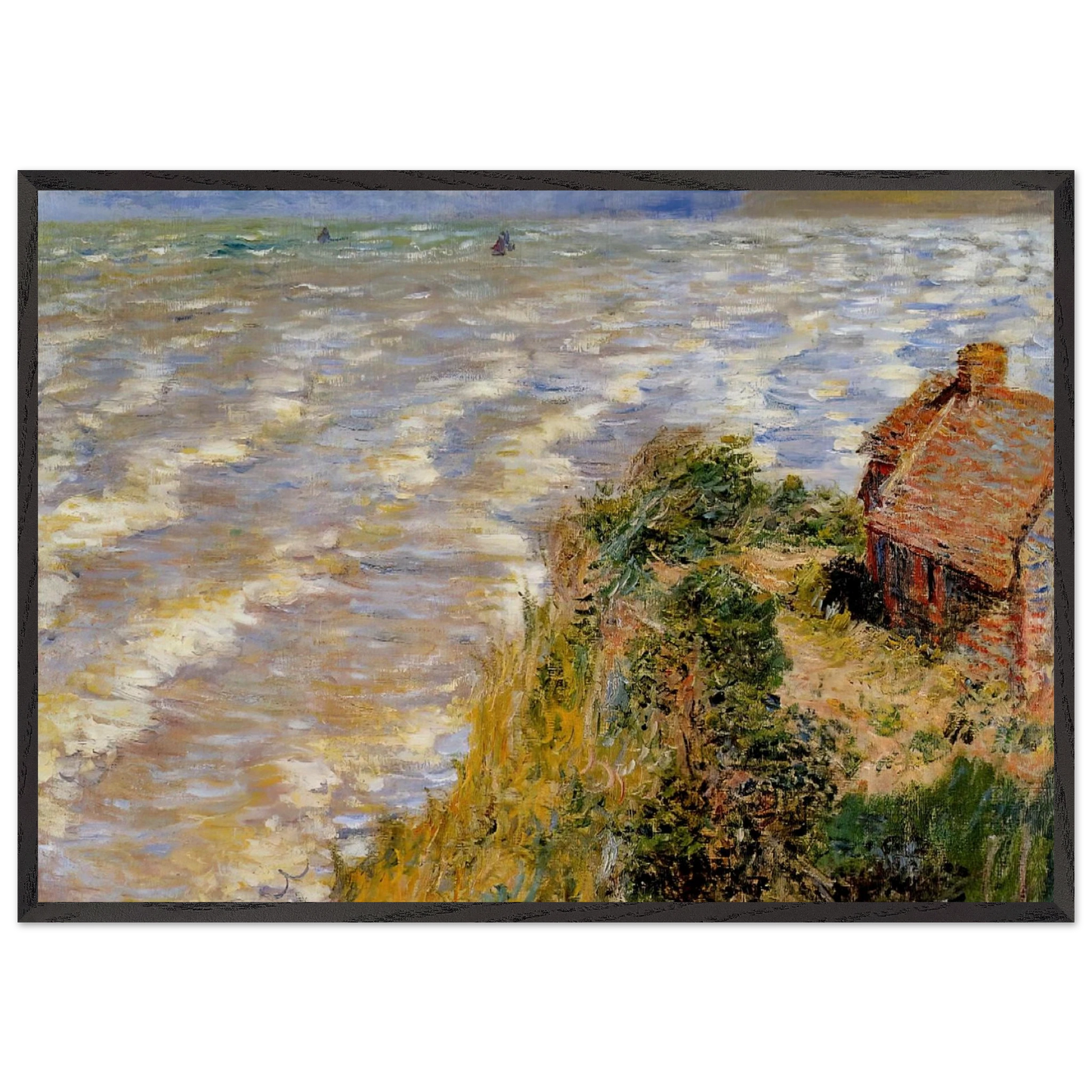 Rising Tide at Pourville - claude monet Framed Art Print – Black Wooden Frame - Default Title - -Framed Art Print