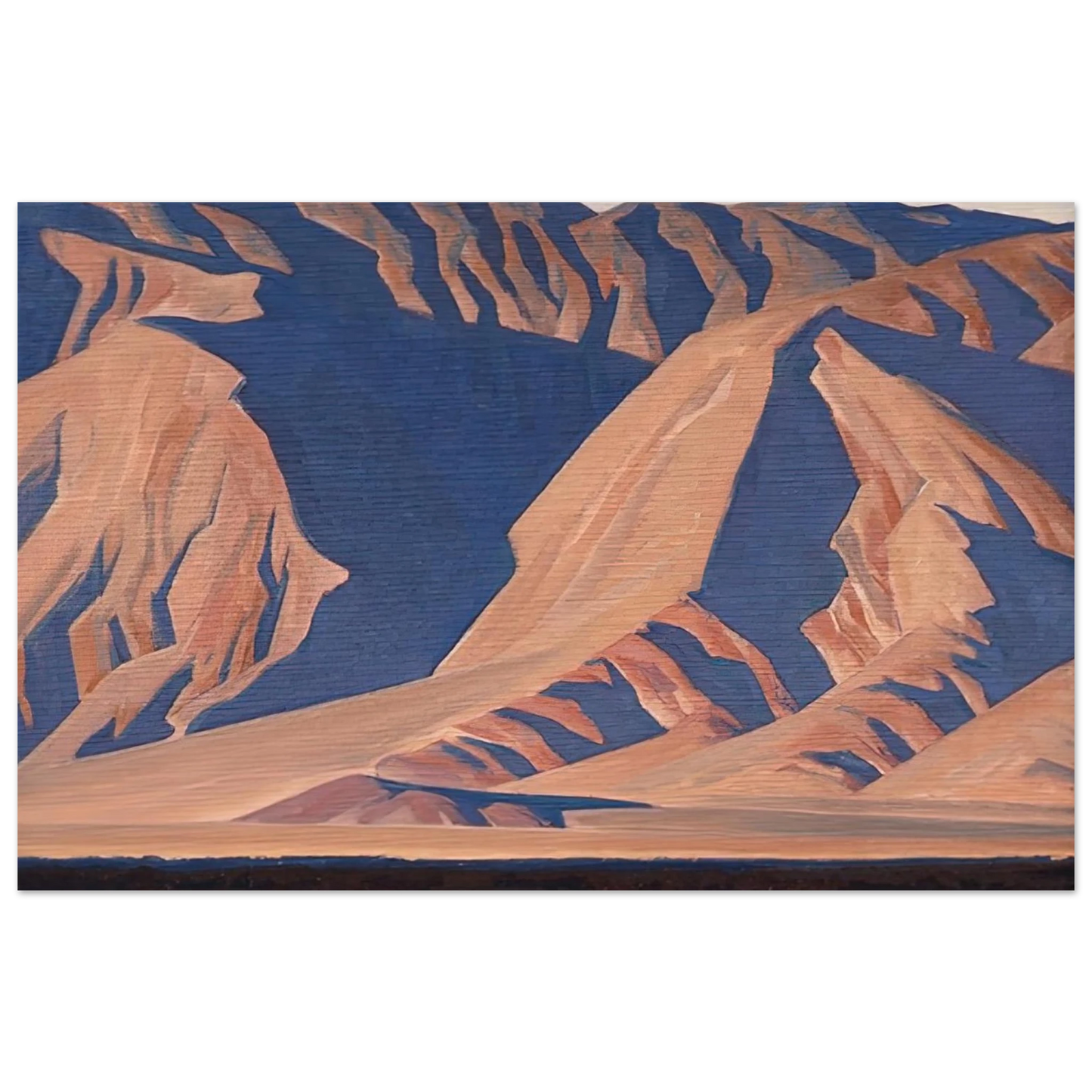 Maynard Dixon - INYO MOUNTAINS 1944 Wall art - 13x18 cm / 5x7 inches - Premium Wooden Framed Poster With Fine Art Paper-canvas - Black frame