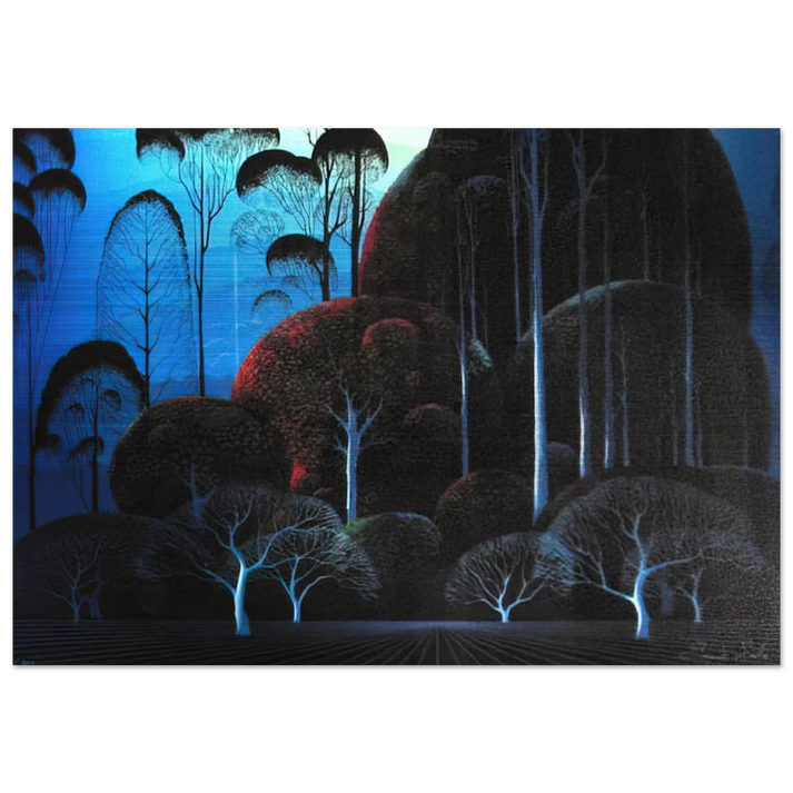 Enchanted Forest - Eyvind Earle Brushed Aluminum Print - 70x100 cm / 28x40 inches | Eyvind Earle Aluminum Print | Eyvind Earle Prints