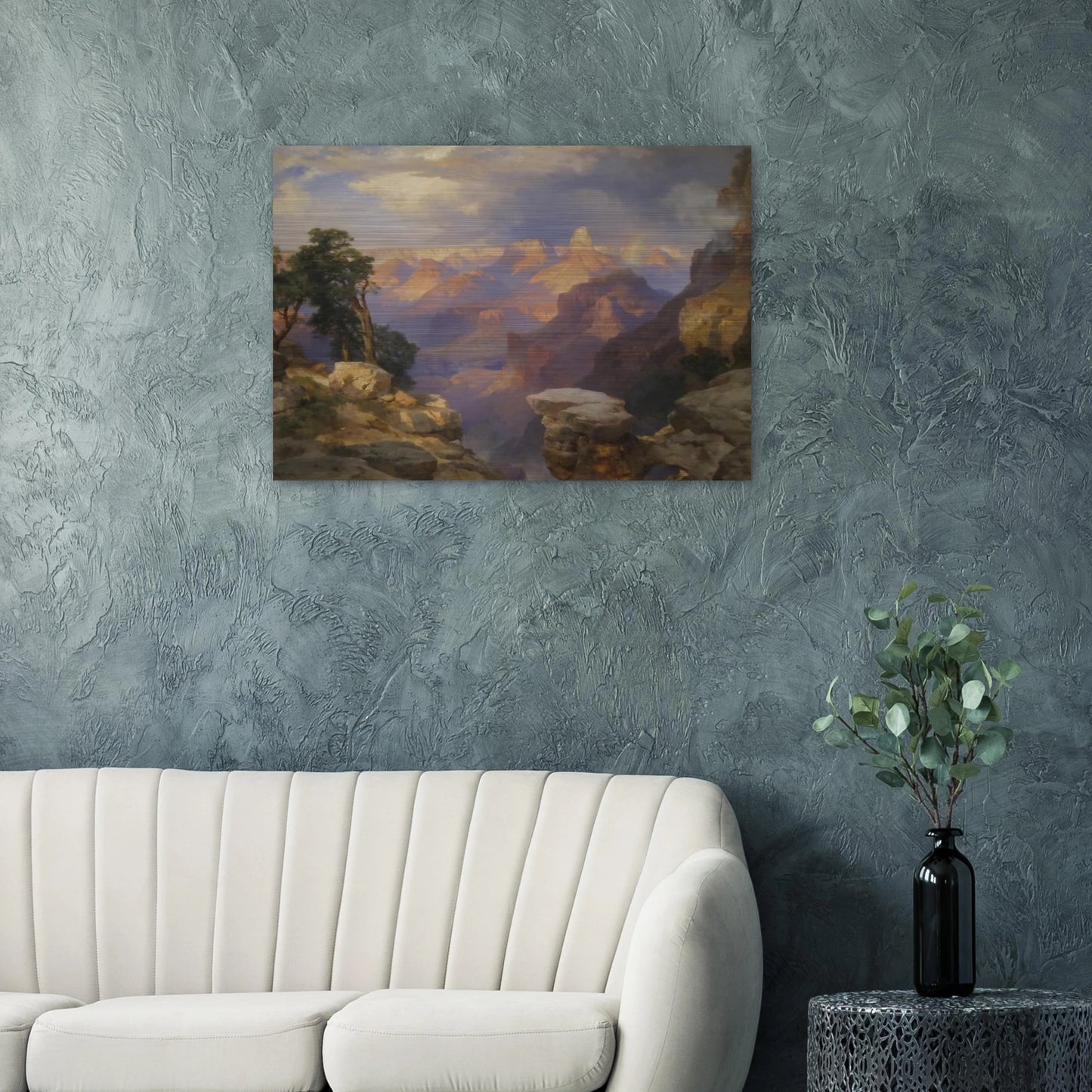 Grand Canyon with Rainbow - Thomas Moran Brushed Aluminum Print - 70x100 cm / 28x40 inches | Thomas Moran Aluminum Print | Thomas Moran Prints