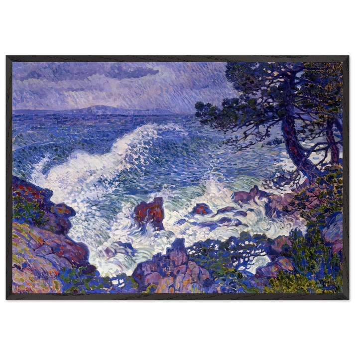 EAST WIND 1904 - Theo van Rysselberghe 70x100 cm / 28x40 inches Framed Art Print – Black Wooden Frame