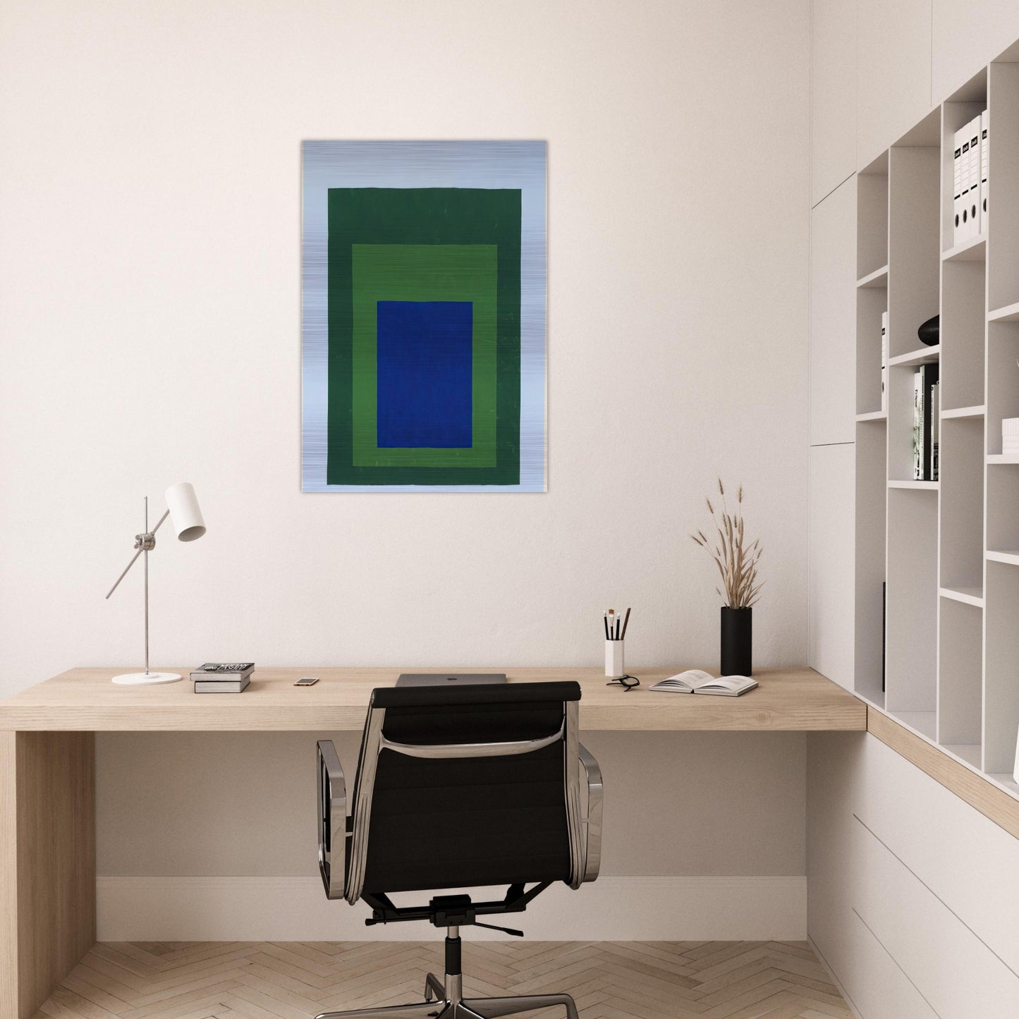 HOMAGE TO THE SQUARE BLUE GREEN 1950 - Josef Albers Brushed Aluminum Print - 70x100 cm / 28x40 inches | Josef Albers Aluminum Print | Josef Albers Prints