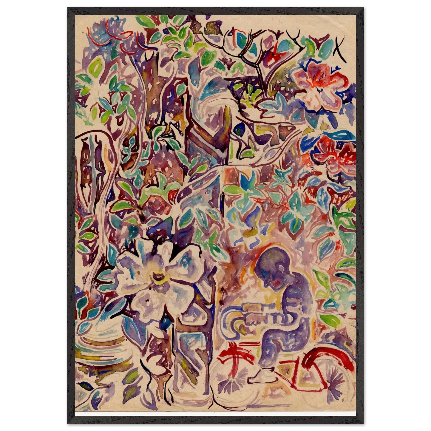 Walter Anderson N21 - Walter Inglis Anderson 70x100 cm / 28x40 inches Framed Art Print – Black Wooden Frame | Walter Anderson Prints