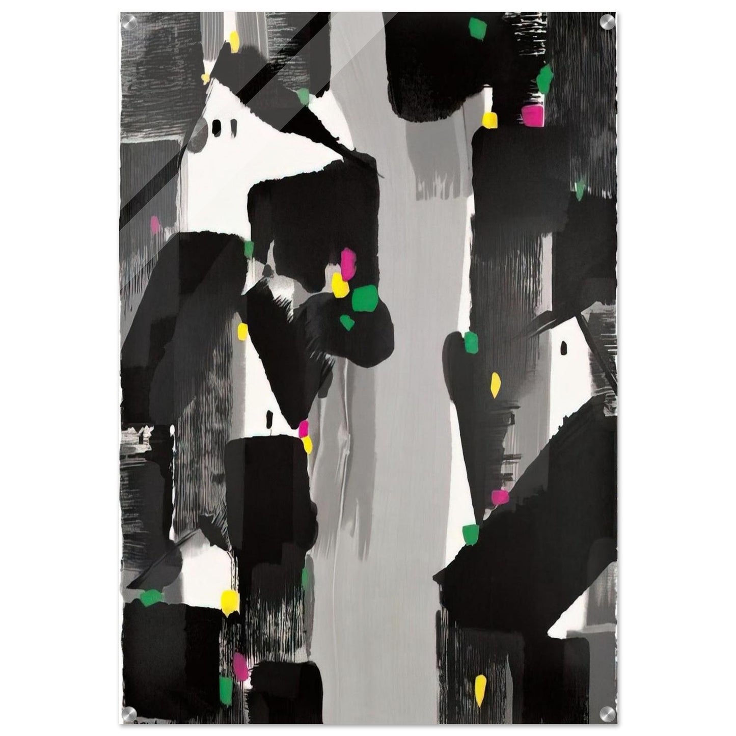 Houses of the South - 2007 - Wu Guanzhong Acrylic Print - 70x100 cm / 28x40″ inches | Wu Guanzhong Wall Art | Wu Guanzhong Prints