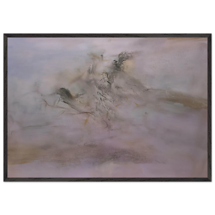 24 02 2002 2002 - Zao Wou-Ki 70x100 cm / 28x40 inches Framed Art Print – Black Wooden Frame