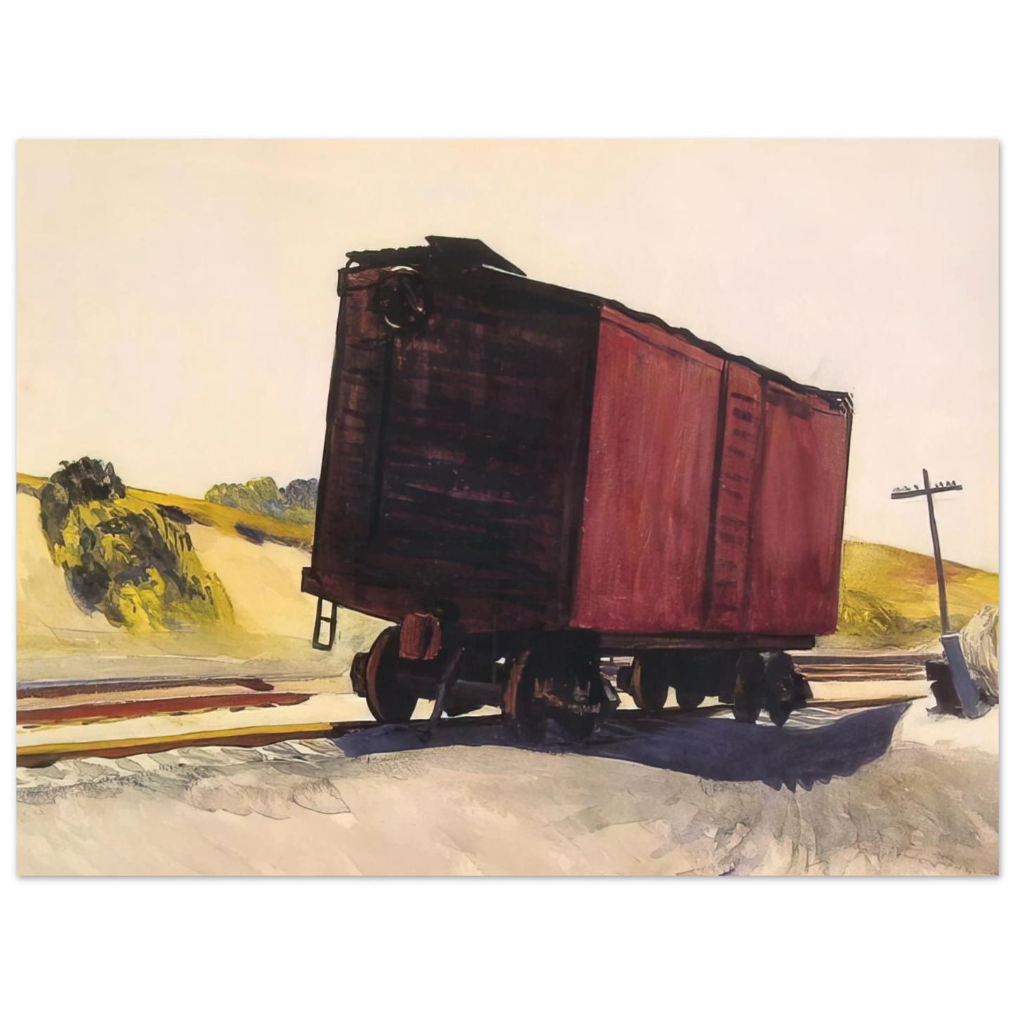 Edward Hopper - Freight Car at Truro Fine Art Poster - 13x18 cm / 5x7 inches