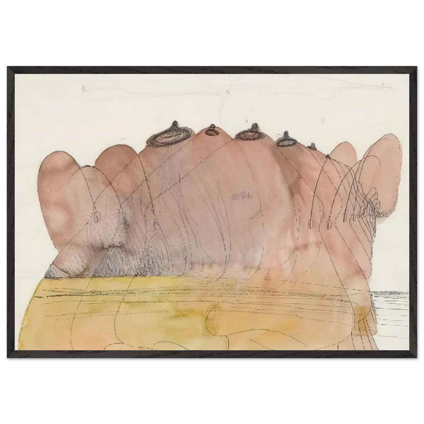 Untitled - 1974 N1 - Dieter Roth Framed Art Print – Black Wooden Frame - Default Title - -Framed Art Print