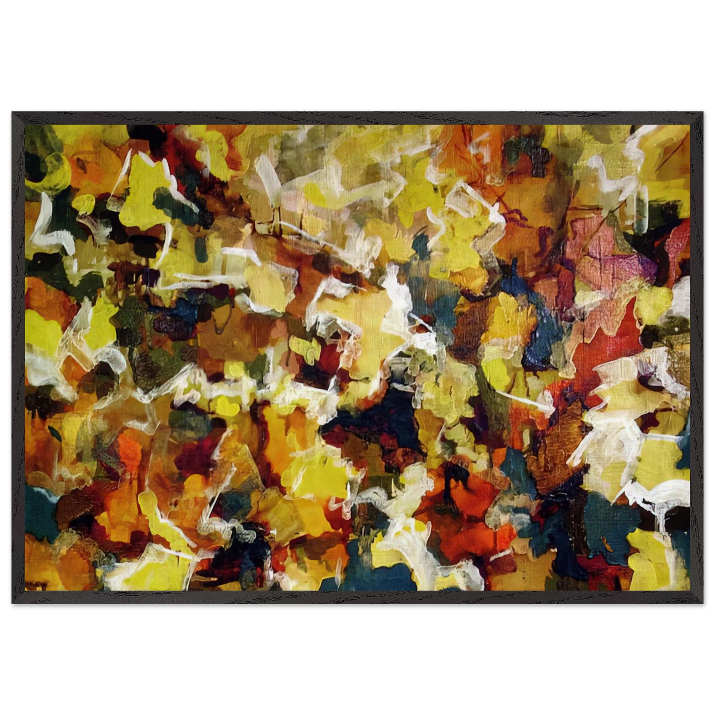 ABSTRACT EXPRESSIONIST AUTUMN SKY 1953 - Audrey Flack 70x100 cm / 28x40 inches Framed Art Print – Black Wooden Frame