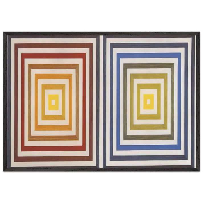 From Yellow to Violet - 1956 - Francois Morellet 70x100 cm / 28x40 inches Framed Art Print – Black Wooden Frame