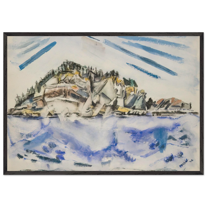 Island Ships Stern - 1934 - John Marin 70x100 cm / 28x40 inches Framed Art Print – Black Wooden Frame