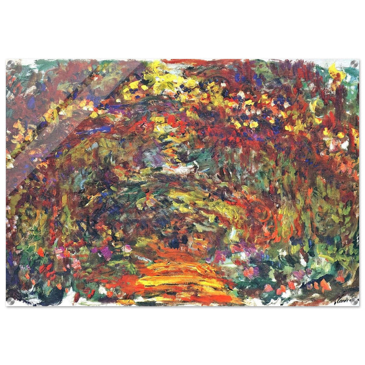 Path under the Rose Trellises, Giverny - claude monet Acrylic Print - 70x100 cm / 28x40″ inches