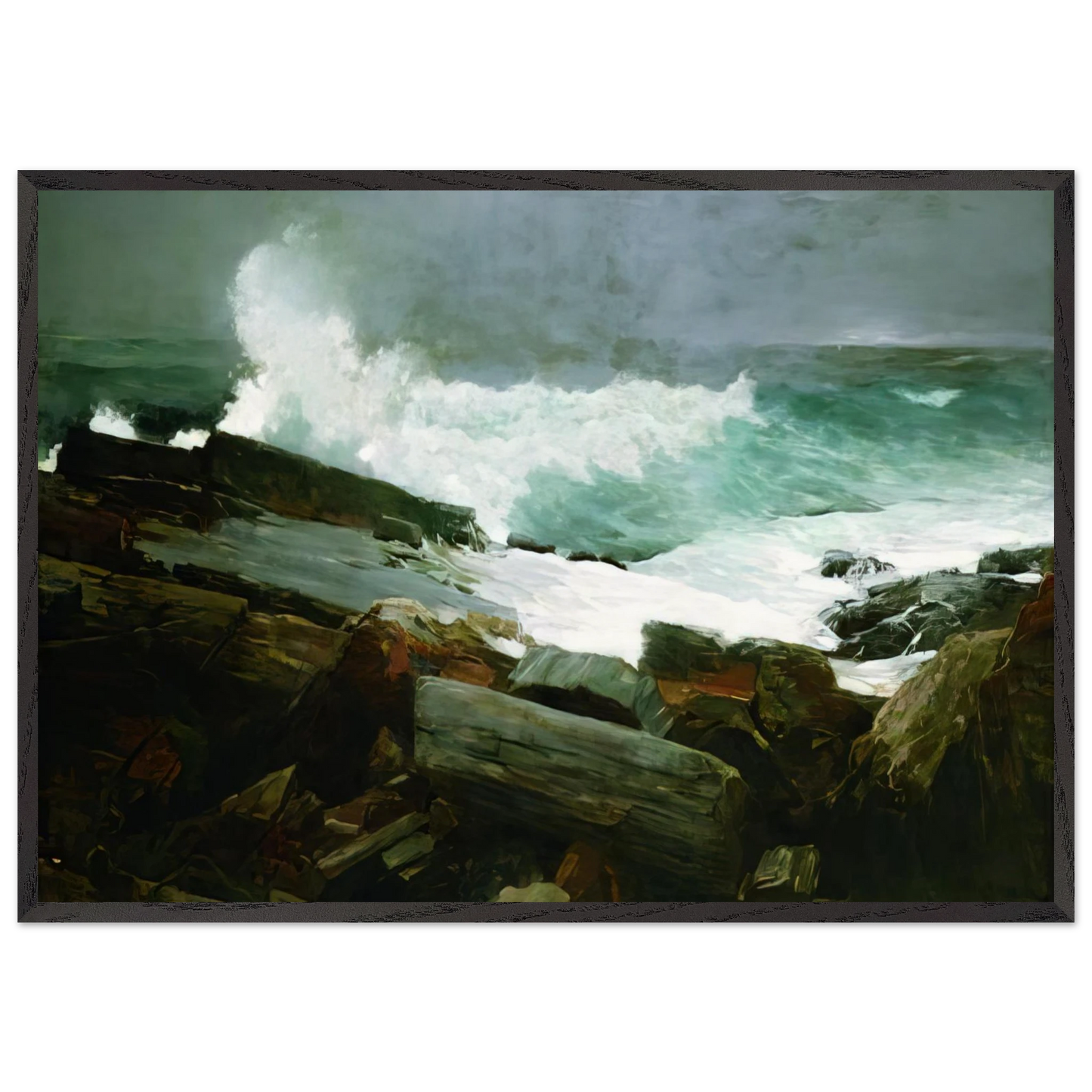 WEATHERBEATEN 1894 - Winslow Homer Framed Art Print – Black Wooden Frame - Default Title - -Framed Art Print