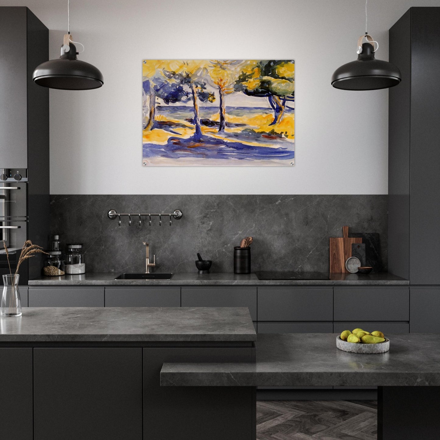 Trees by the Sea - Henri-Edmond Cross Acrylic Print - 70x100 cm / 28x40″ inches