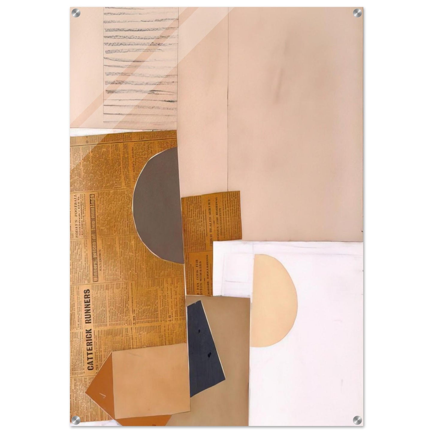 ABSTRACT IN WHITE GREY AND OCHRE 1949 - Victor Pasmore Acrylic Print - 70x100 cm / 28x40″ inches