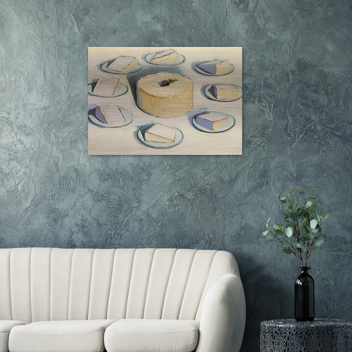 Around the Cake - 1962 - Wayne Thiebaud Brushed Aluminum Print - 70x100 cm / 28x40 inches | Wayne Thiebaud Aluminum Print | Wayne Thiebaud Prints