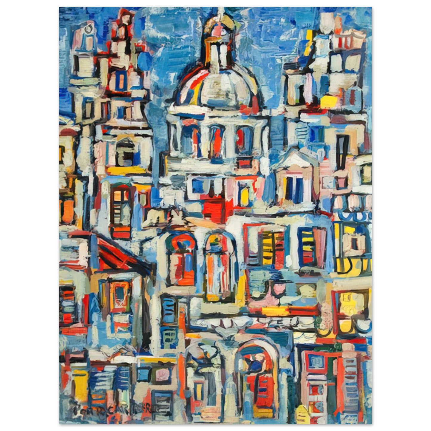 Rene Portocarrero - LANDSCAPE OF HAVANA 1961 Fine Art Poster - Default Title