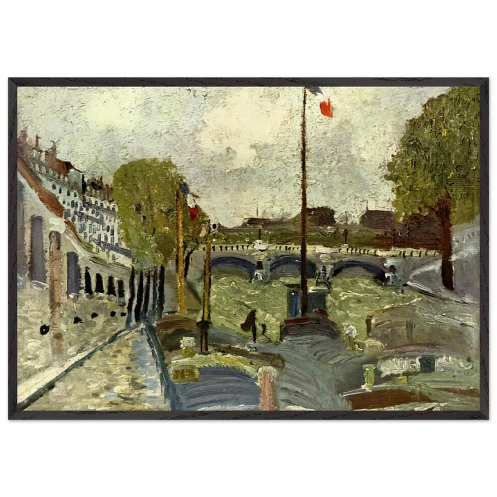 Wall artNine N2 - Maurice Utrillo 70x100 cm / 28x40 inches Framed Art Print – Black Wooden Frame