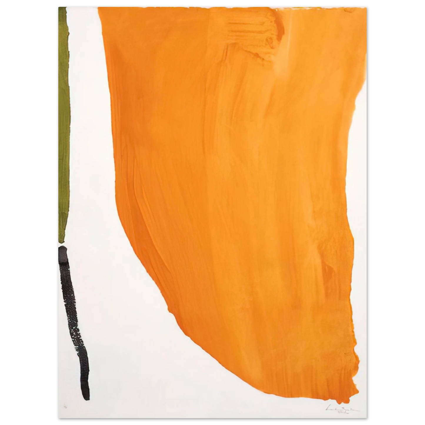 Helen Frankenthaler - Orange Downpour - 1970 Wall art - 20x25 cm / 8x10 inches - Premium Wooden Framed Poster With Fine Art Paper - Wood frame