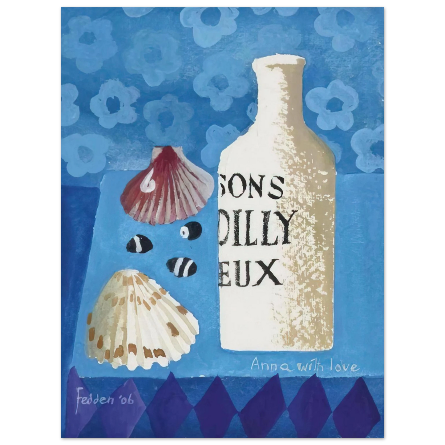 Mary Fedden - Still life with bottle and shells - 2006 Fine Art Poster - Default Title