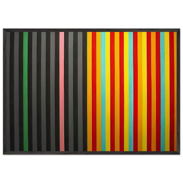 Hot Susan - 1965 - Gene Davis 70x100 cm / 28x40 inches Framed Art Print – Black Wooden Frame